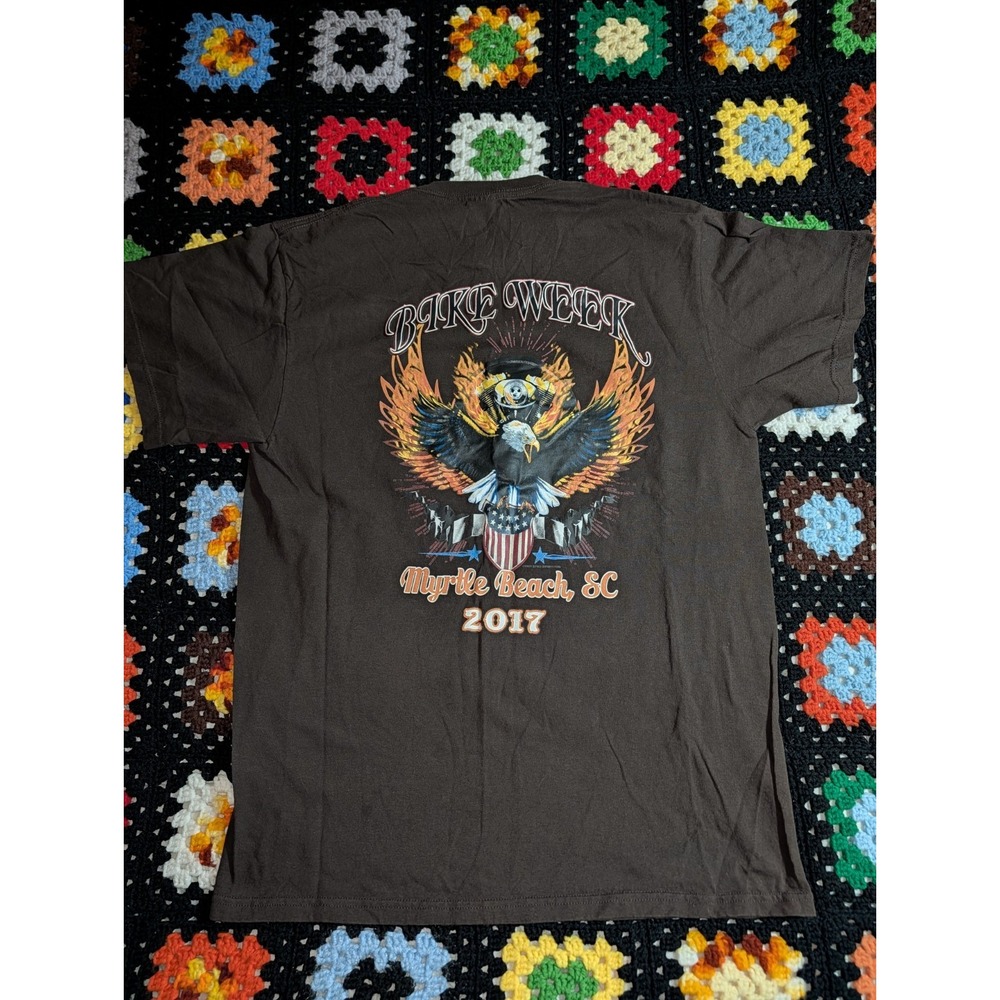 Harley Davidson Myrtle Beach South Carolina 2017 Brown Size Medium Men's T Shirt